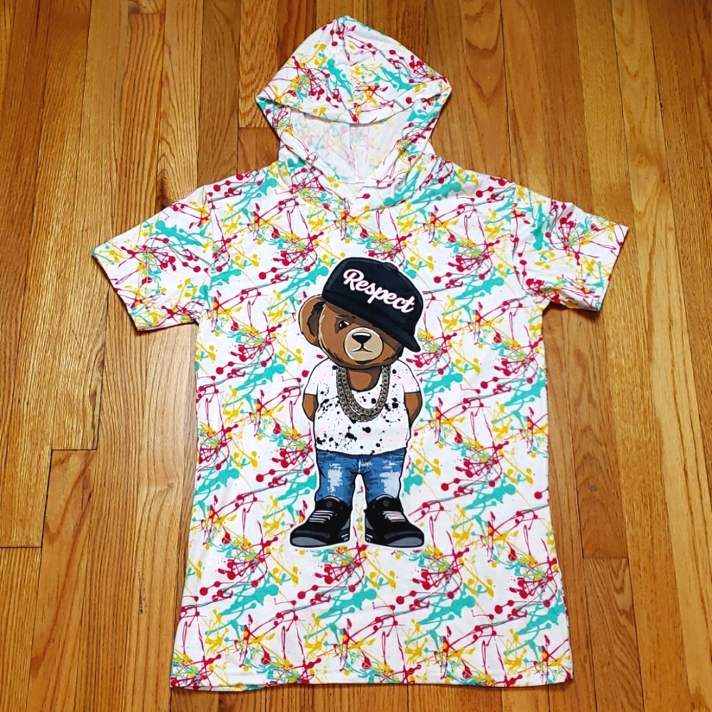 Bailey Apparel OG Legend Respect Hustle Bear Short Sleeve Hoodie Med T-Shirt